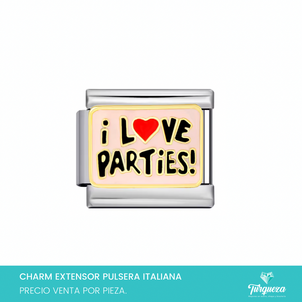 Dije Charm Parties para Pulsera Tipo Italiana Acero Inoxidable