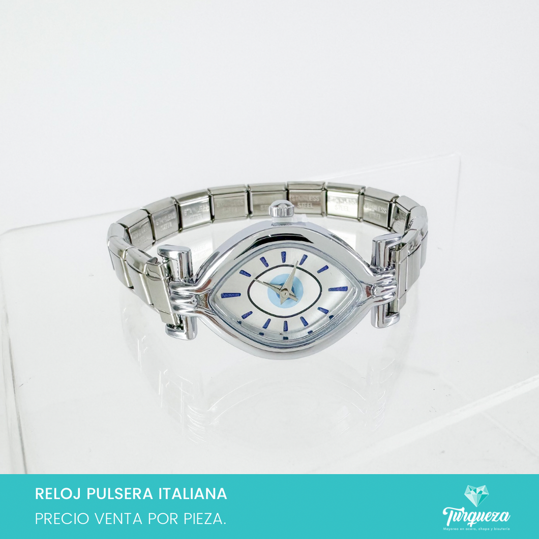 Reloj Pulsera Tipo Italiana (Caratula + 14 charms) Acero Inoxidable