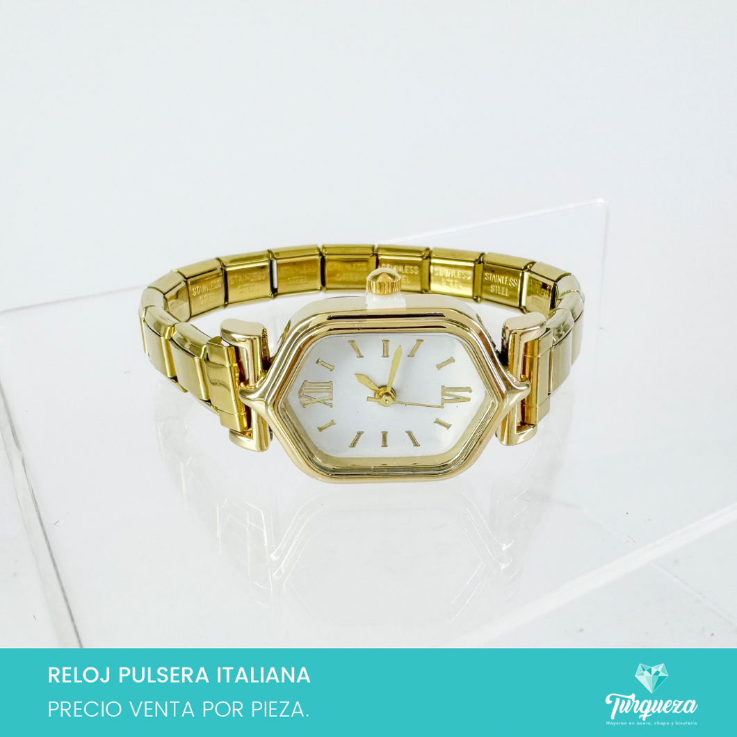 Reloj Pulsera Tipo Italiana (Caratula + 14 charms) Acero Inoxidable