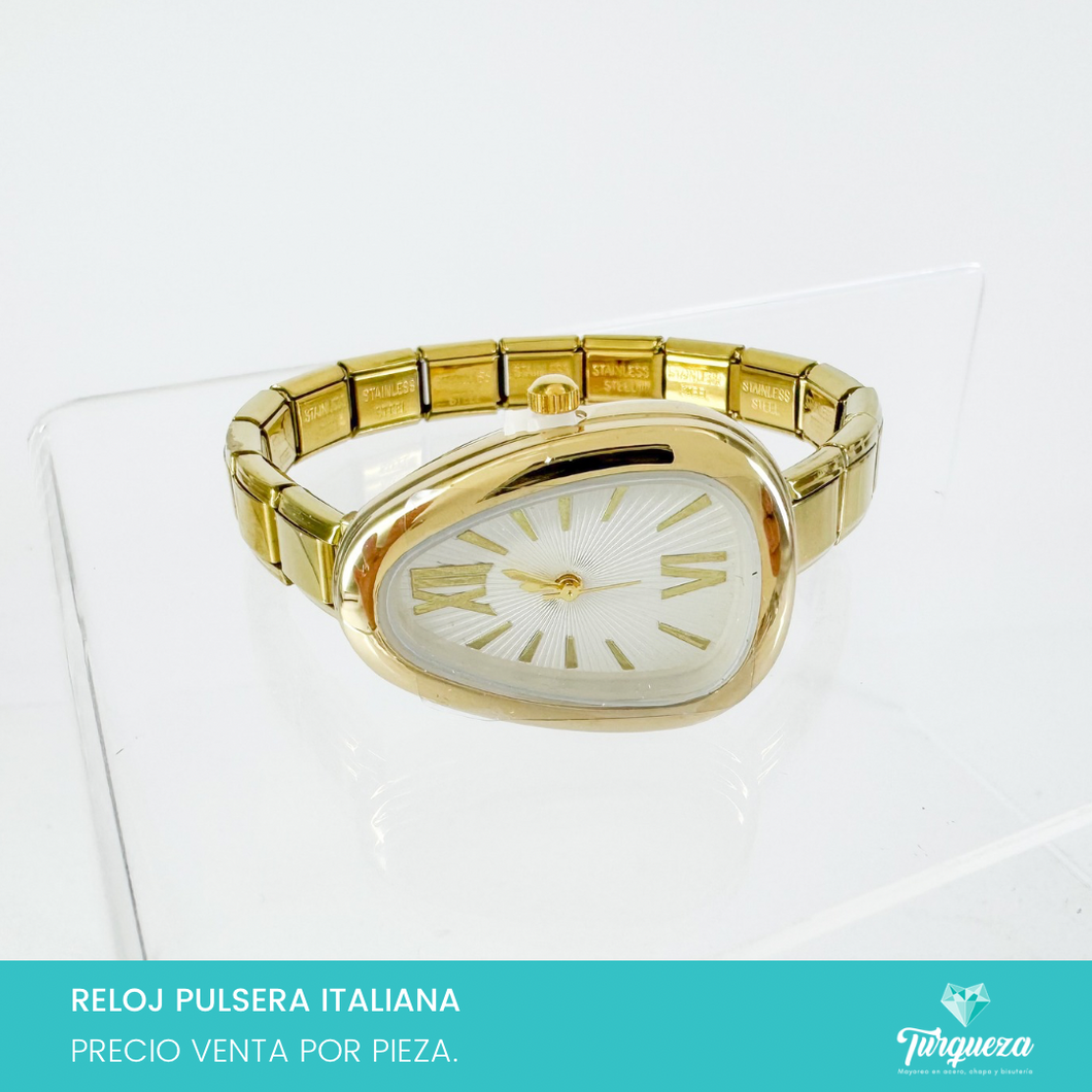 Reloj Pulsera Tipo Italiana (Caratula + 14 charms) Acero Inoxidable