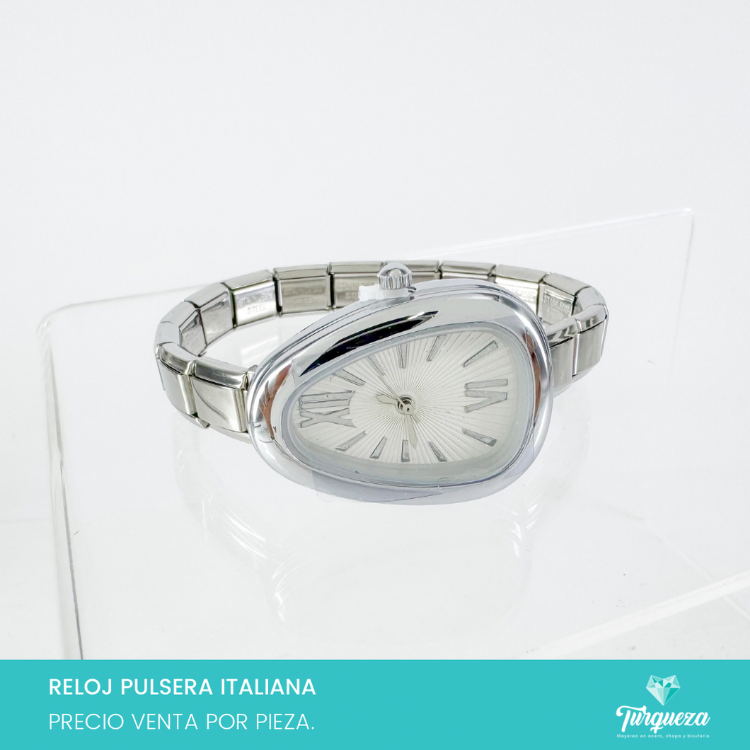 Reloj Pulsera Tipo Italiana (Caratula + 14 charms) Acero Inoxidable