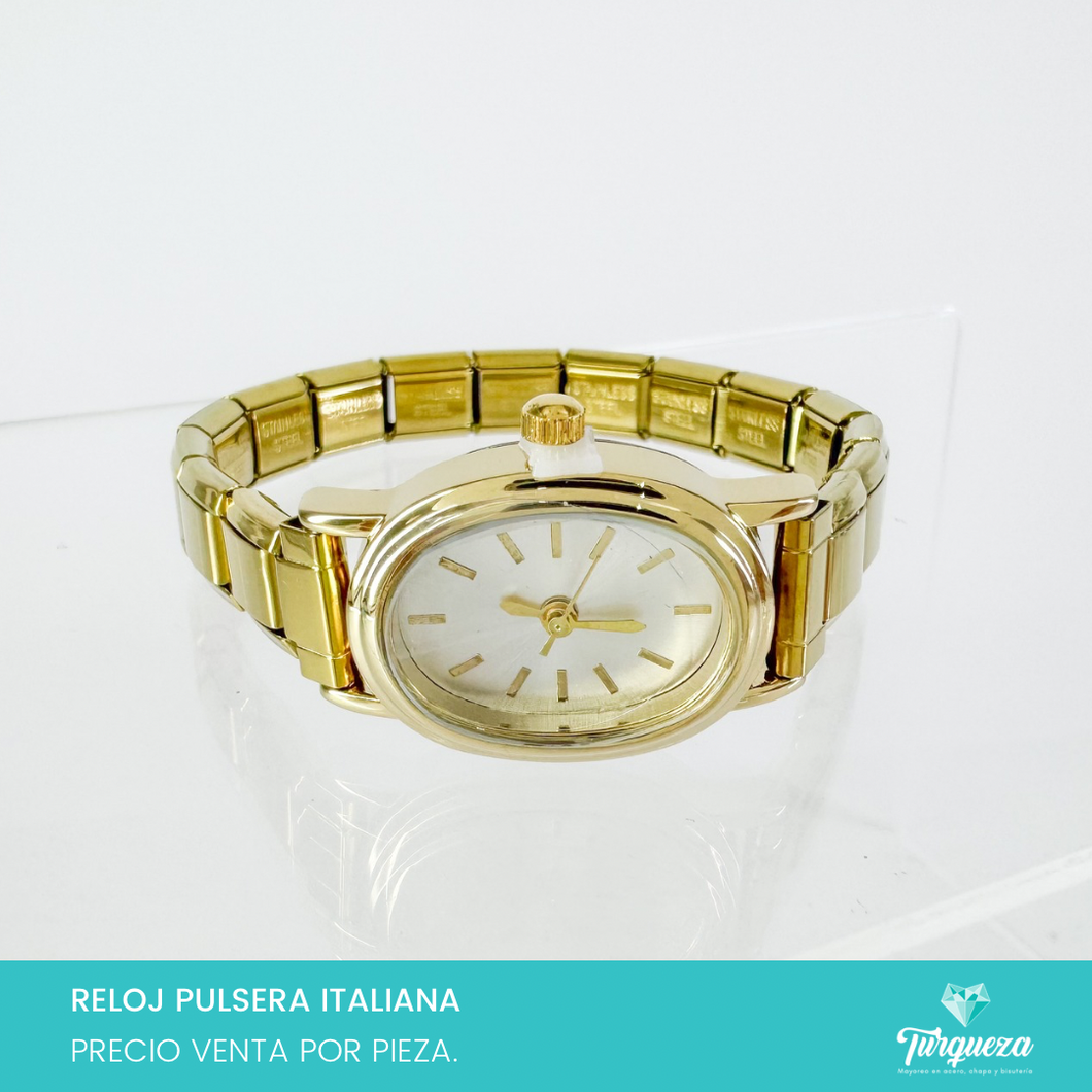 Reloj Pulsera Tipo Italiana (Caratula + 14 charms) Acero Inoxidable