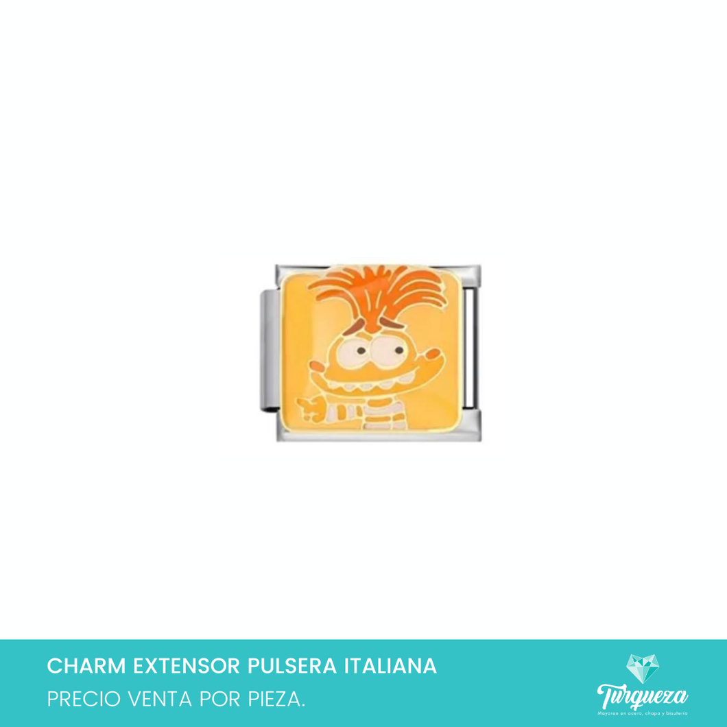 Dije Charm Emociones Ansiedad para Pulsera Tipo Italiana Plateado Acero Inoxidable