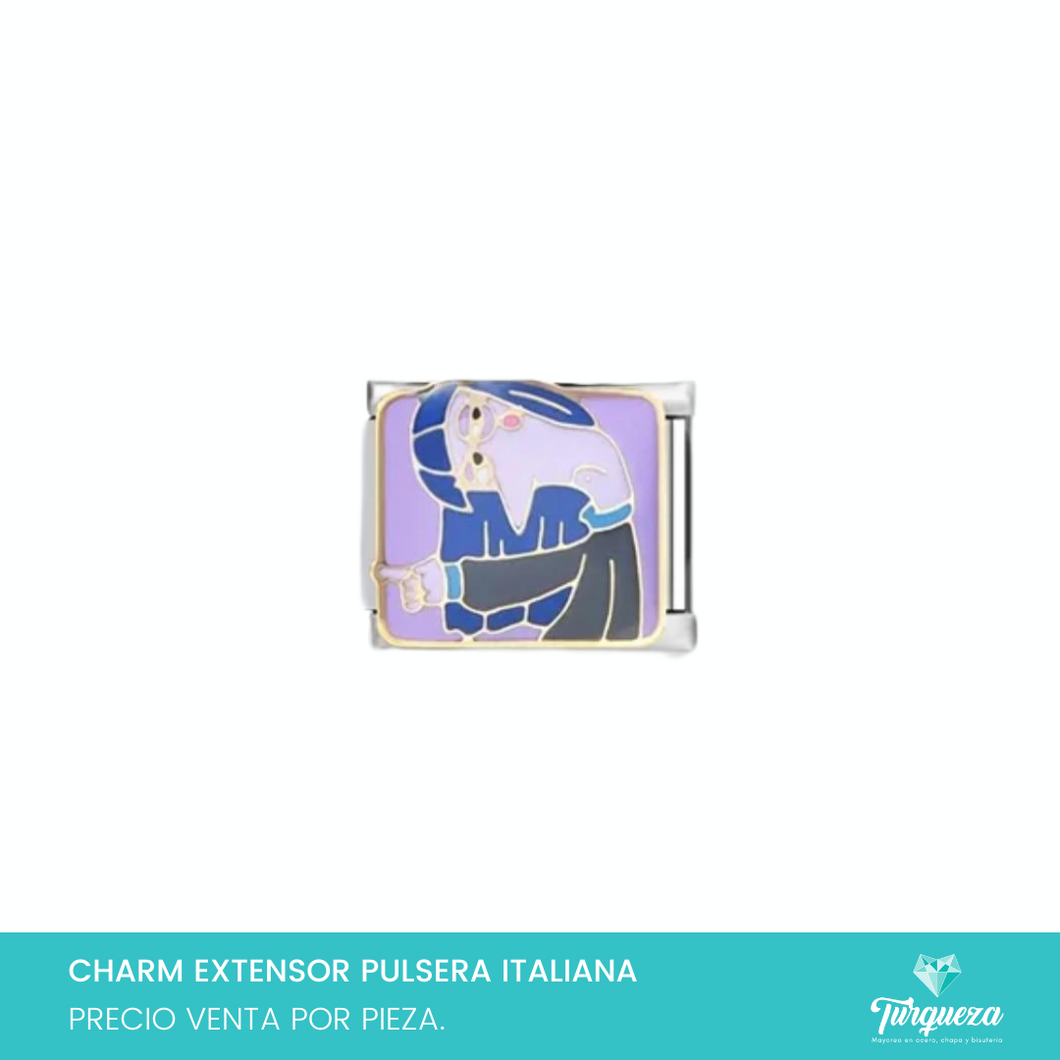 Dije Charm Emociones Aburrimiento para Pulsera Tipo Italiana Plateado Acero Inoxidable