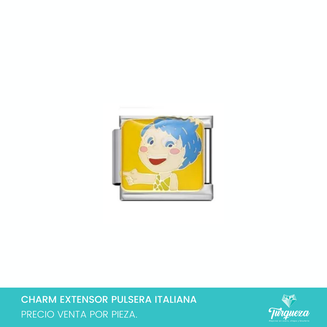 Dije Charm Emociones Alegria para Pulsera Tipo Italiana Plateado Acero Inoxidable