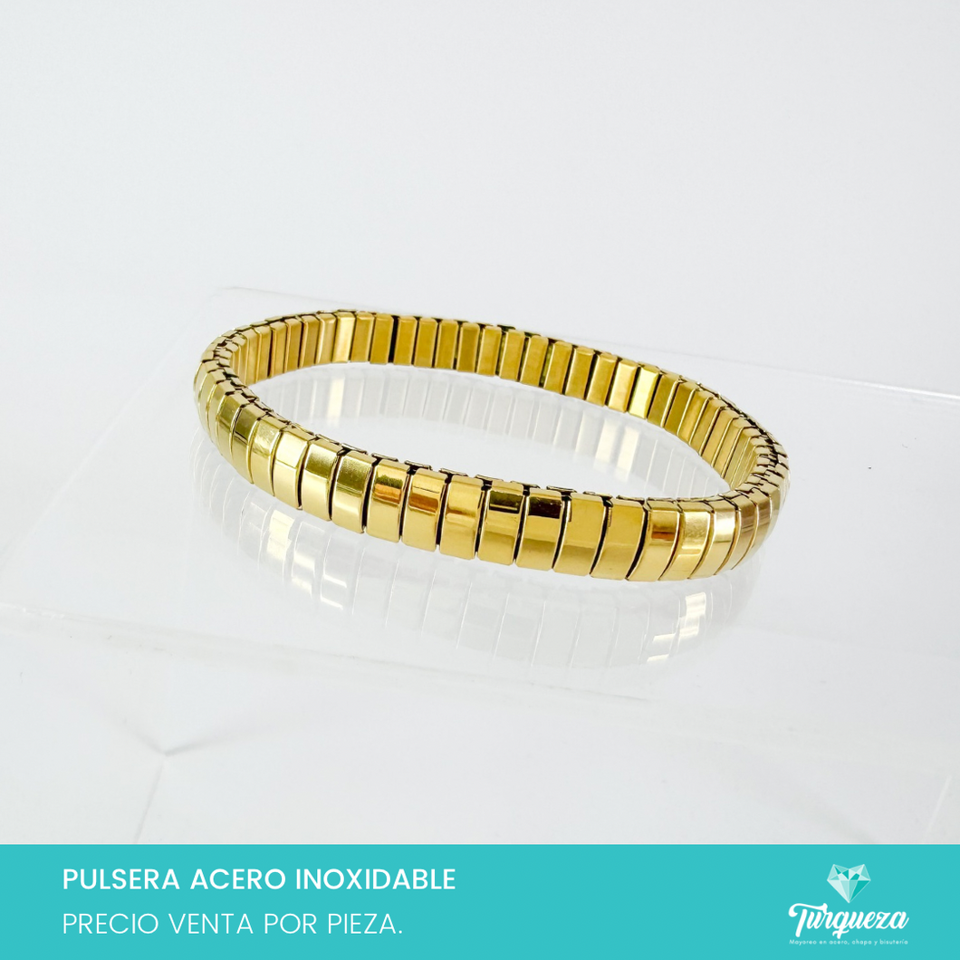 Pulsera Brazalete Armadillo Dorado Acero Inoxidable