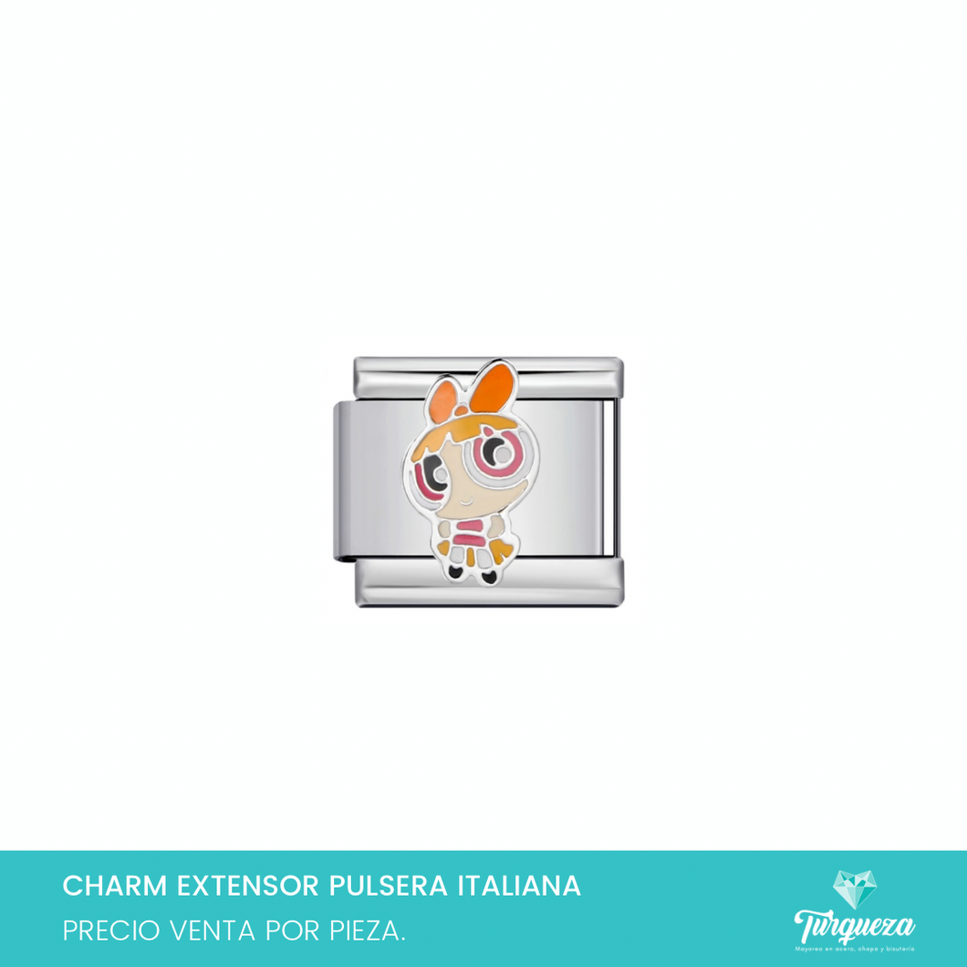Dije Charm Chica Super Bombon para Pulsera Tipo Italiana Plateado Acero Inoxidable