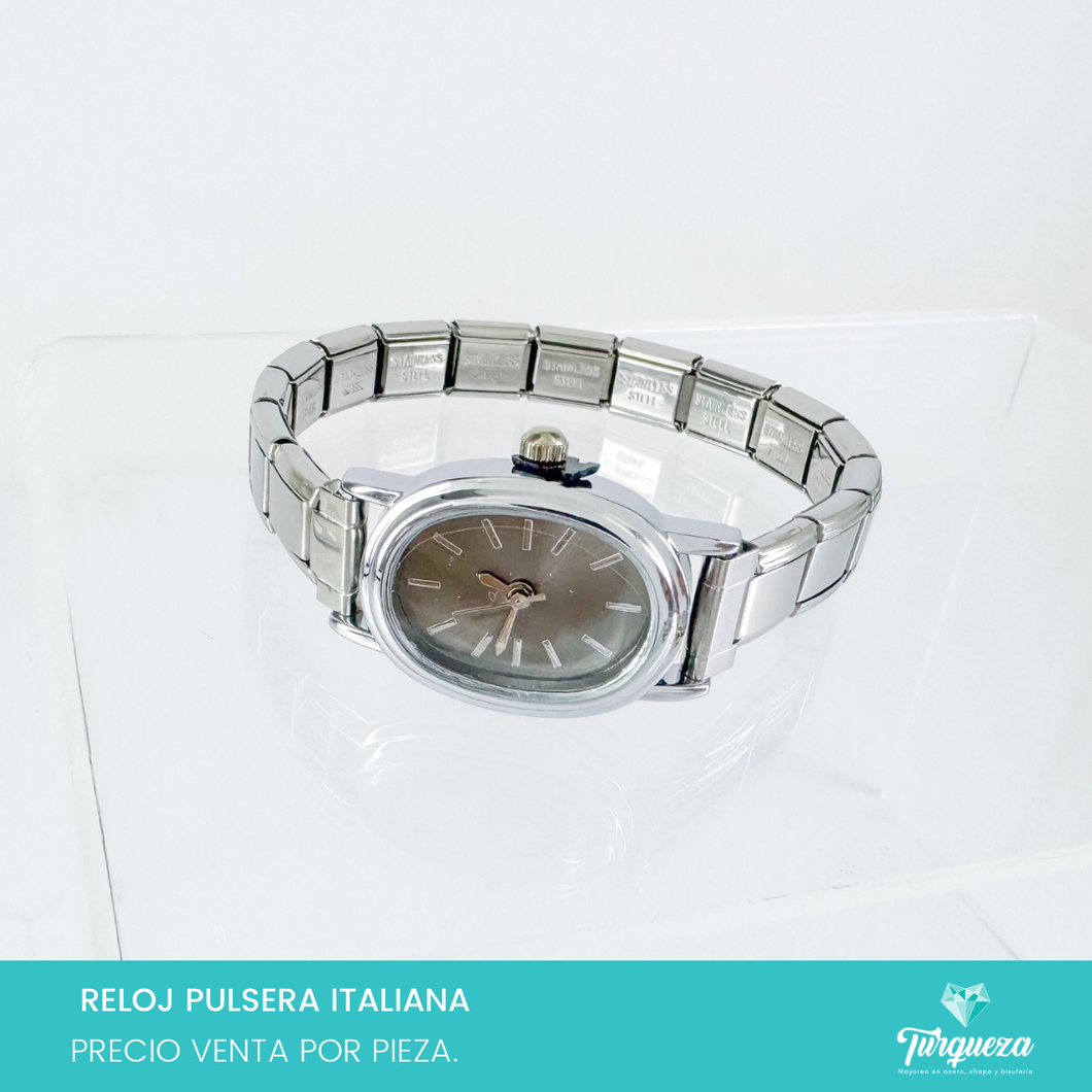 Reloj Pulsera Tipo Italiana (Caratula + 14 charms) Acero Inoxidable