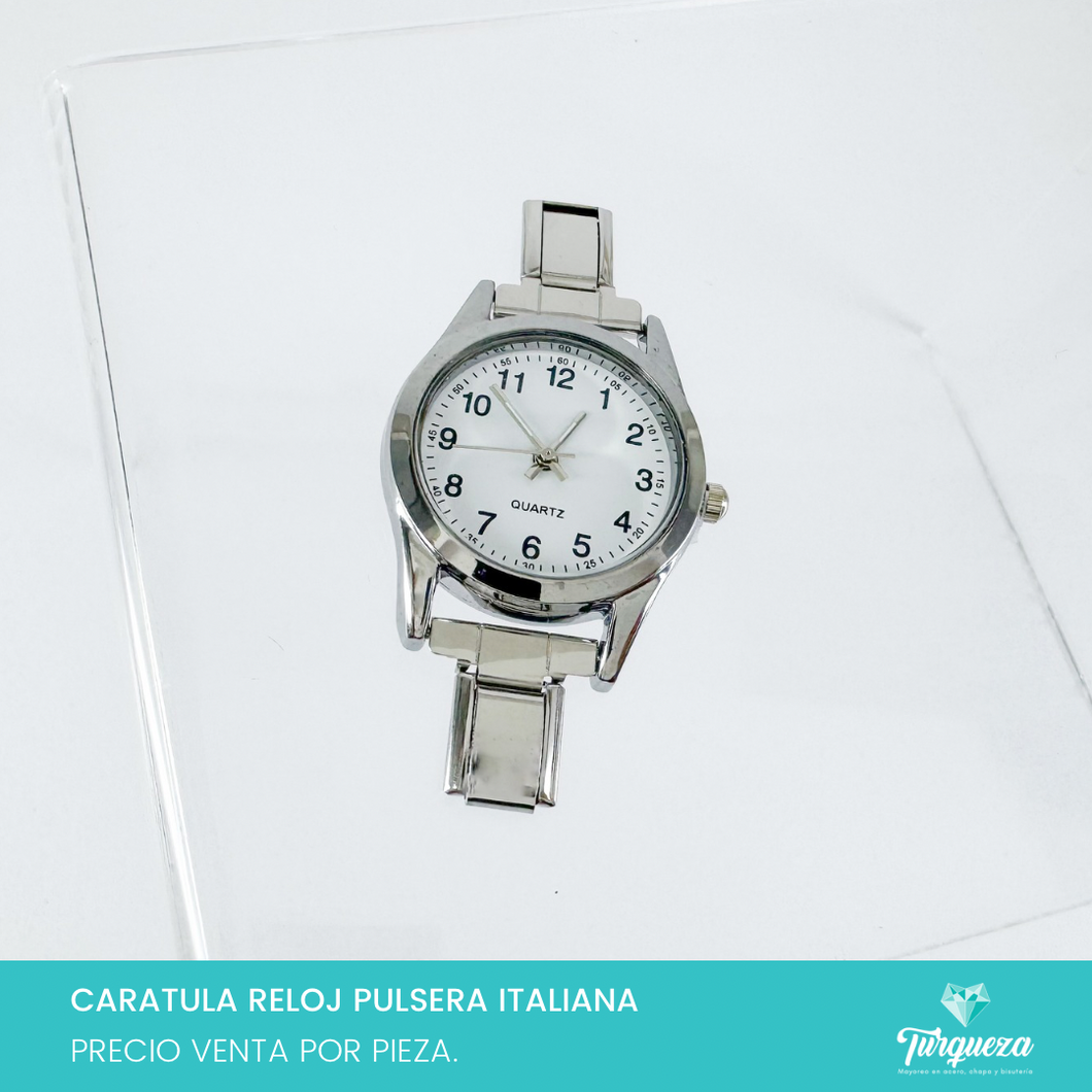 Caratula Reloj Pulsera Tipo Italiana Acero Inoxidable