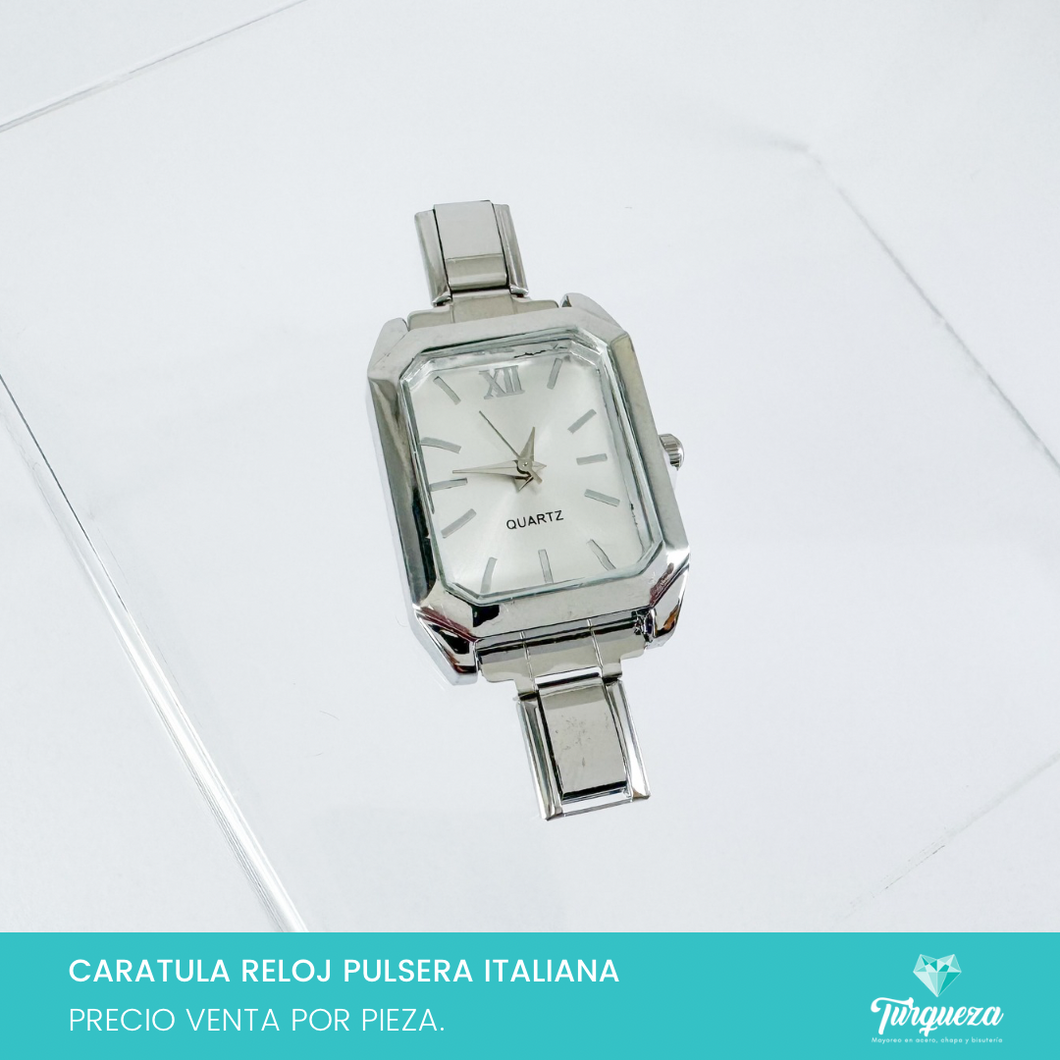 Caratula Reloj Pulsera Tipo Italiana Acero Inoxidable