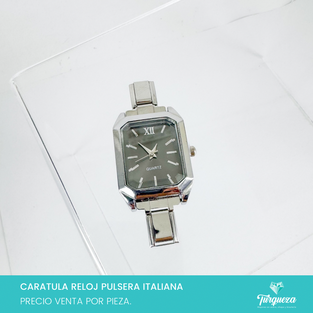 Caratula Reloj Pulsera Tipo Italiana Acero Inoxidable