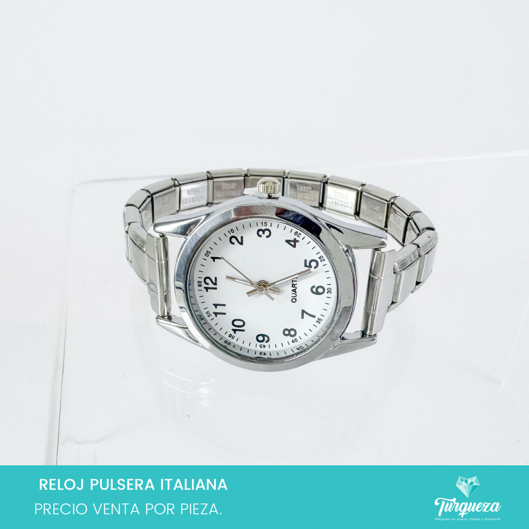 Reloj Pulsera Tipo Italiana (Caratula + 14 charms) Acero Inoxidable