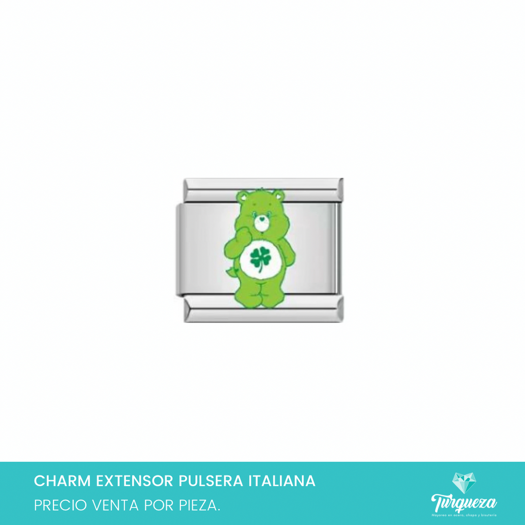 Dije Charm Osito para Pulsera Tipo Italiana Plateado Acero Inoxidable