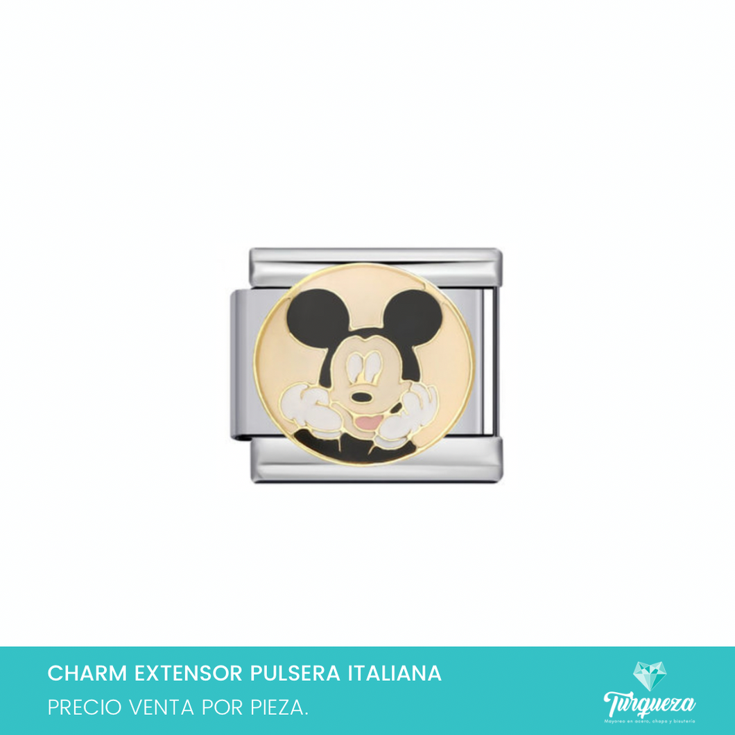 Dije Charm Mic key para Pulsera Tipo Italiana Plateado Acero Inoxidable