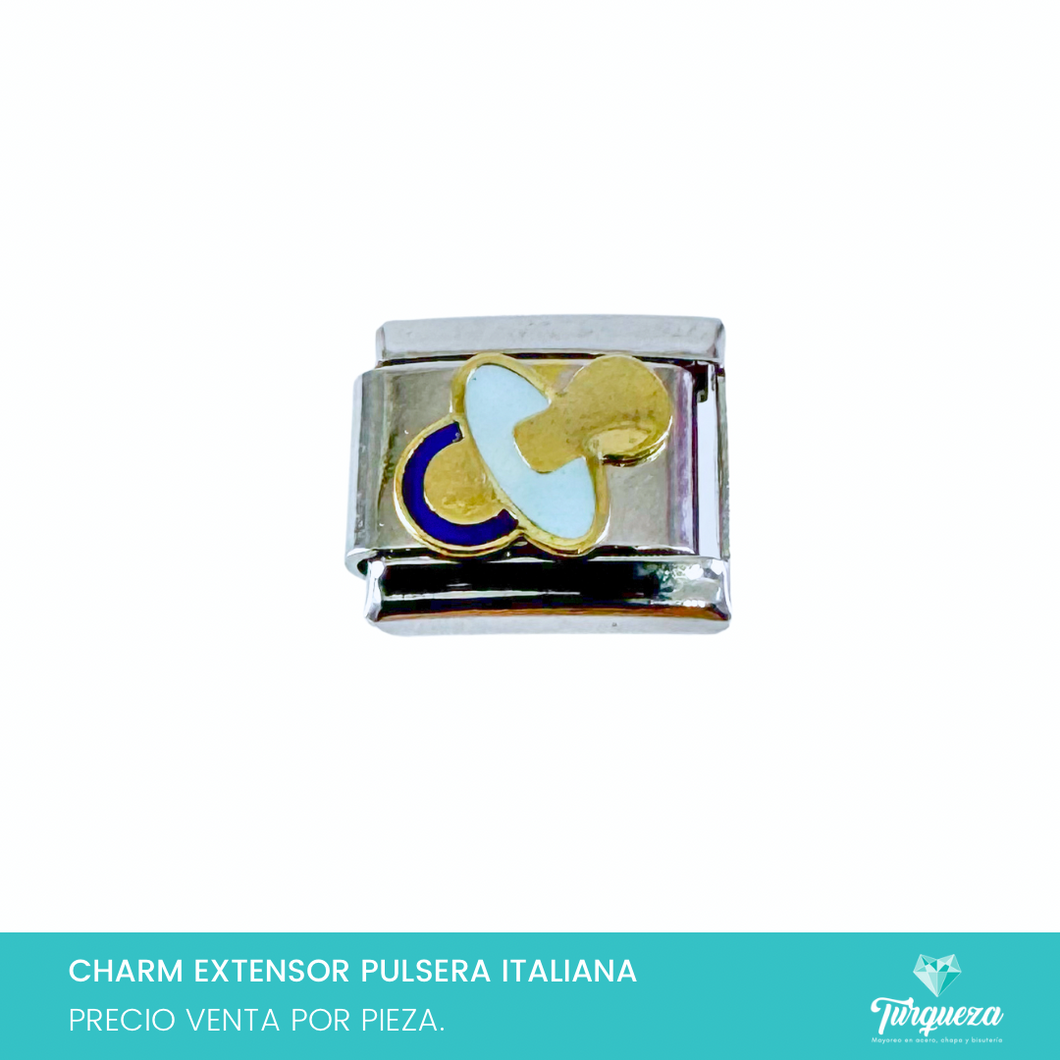 Dije Charm Chupon para Pulsera Tipo Italiana Plateado Acero Inoxidable