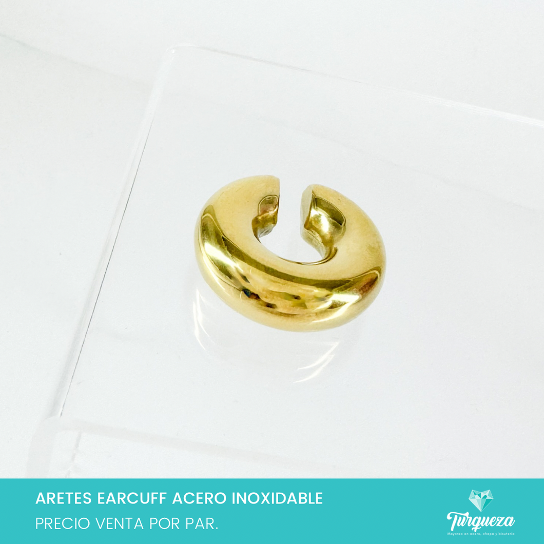 Arete Earcuff chunky Dorado 3cm Acero Inoxidable