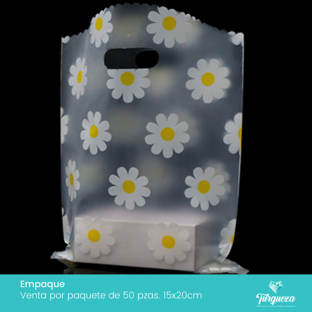Bolsa de Plástico Flores Mediana 15x20cm
