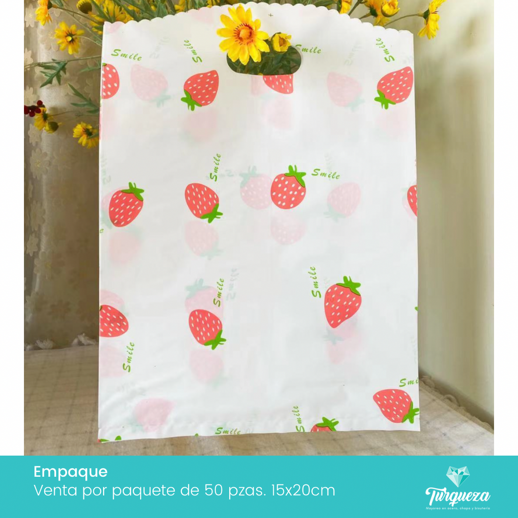 Bolsa de Plástico Fresas Mediana 15x20cm