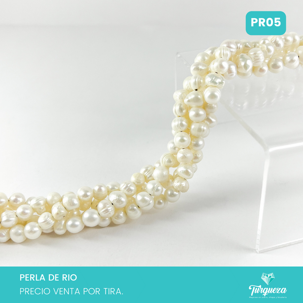 Perla de Rio Forma de Bola #7 (Orificio grueso) (PR05)