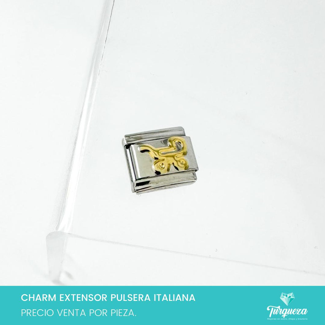 Dije Charm Carreola para Pulsera Tipo Italiana Plateado Acero Inoxidable