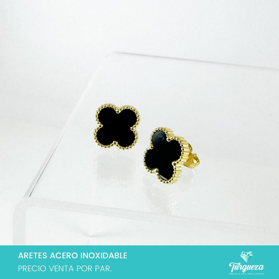 Arete Dupe VC Trebol Dorado Acero Inoxidable