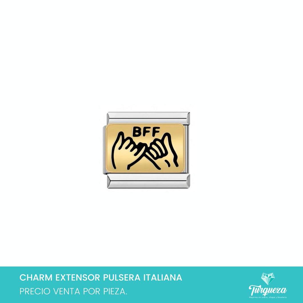 Dije Charm BFF para Pulsera Tipo Italiana Plateado Acero Inoxidable