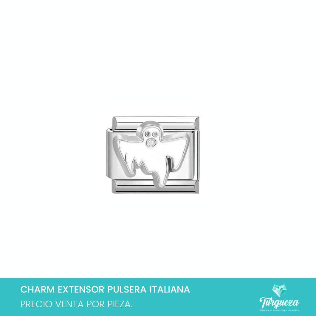 Dije Charm Fantasma para Pulsera Tipo Italiana Plateado Acero Inoxidable