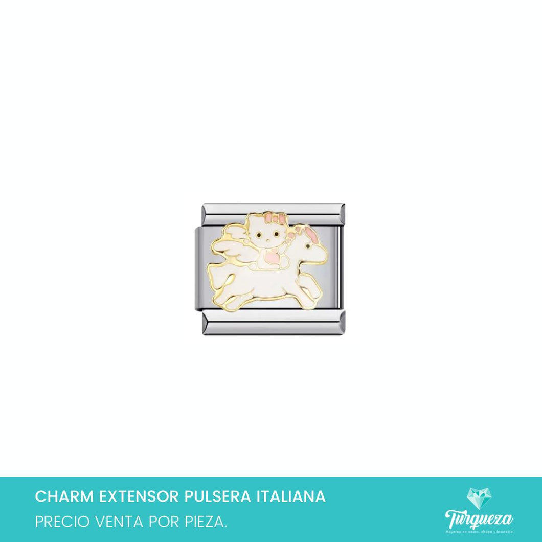 Dije Charm H K para Pulsera Tipo Italiana Plateado Acero Inoxidable