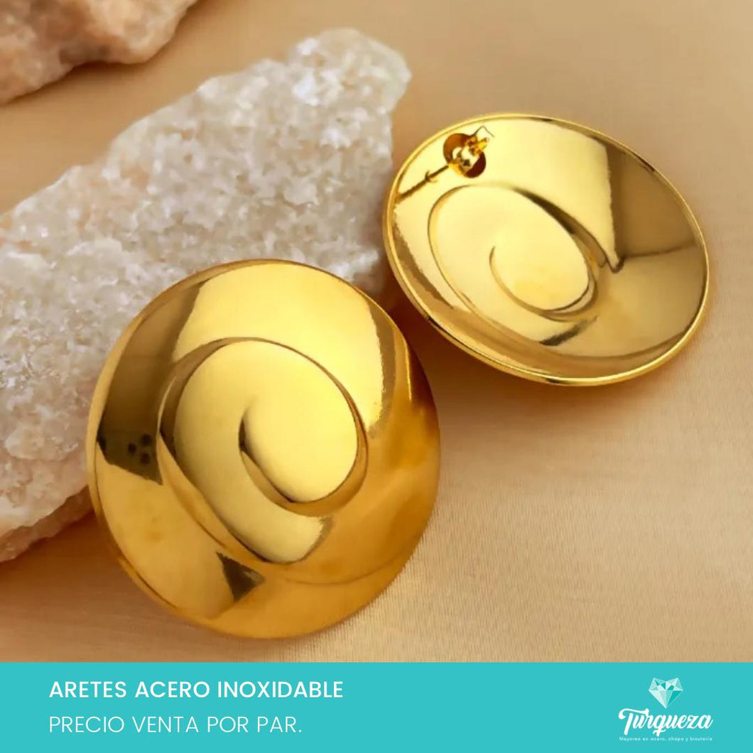 Arete Golden Chunky 1 Dorado 4cm Acero Inoxidable