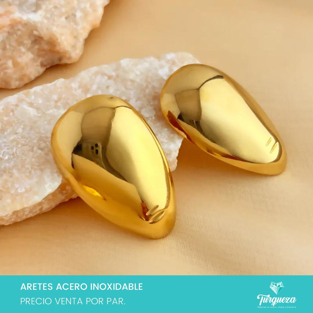 Arete Golden Chunky 2 Dorado 4cm Acero Inoxidable