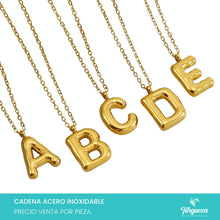 Cargar imagen en el visor de la galería, Collar INICIAL - LETRA CHUNKY GLOBO Acero Inoxidable
