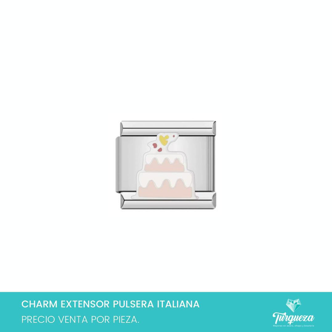 Dije Charm Pastel para Pulsera Tipo Italiana Plateado Acero Inoxidable