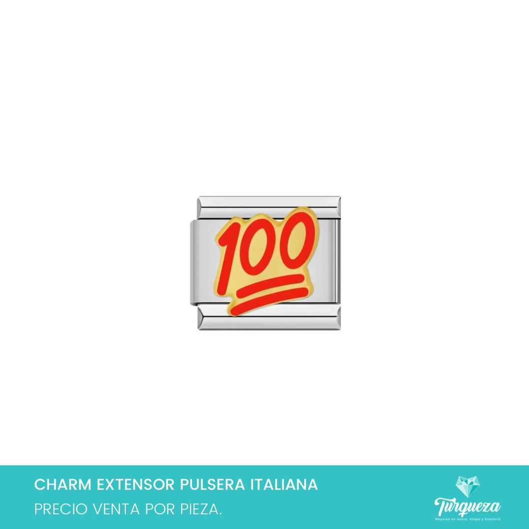 Dije Charm 100 para Pulsera Tipo Italiana Plateado Acero Inoxidable