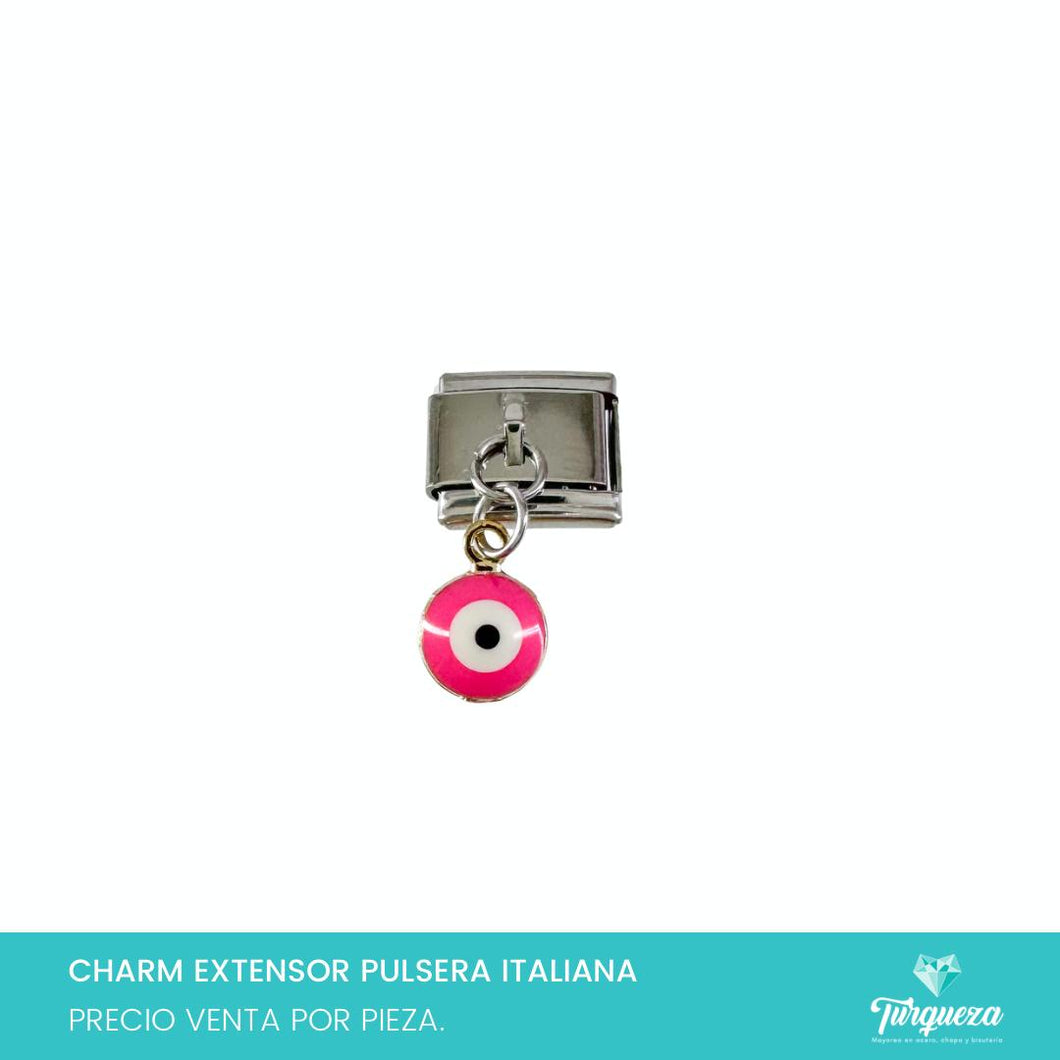 Dije Charm Ojo Colgante para Pulsera Tipo Italiana Plateado Acero Inoxidable