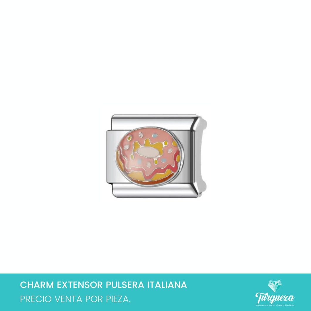 Dije Charm Dona para Pulsera Tipo Italiana Plateado Acero Inoxidable