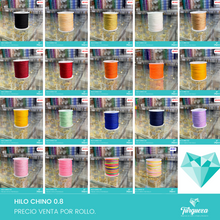 Cargar imagen en el visor de la galería, Hilo Chino #0.8 Variedad de Colores
