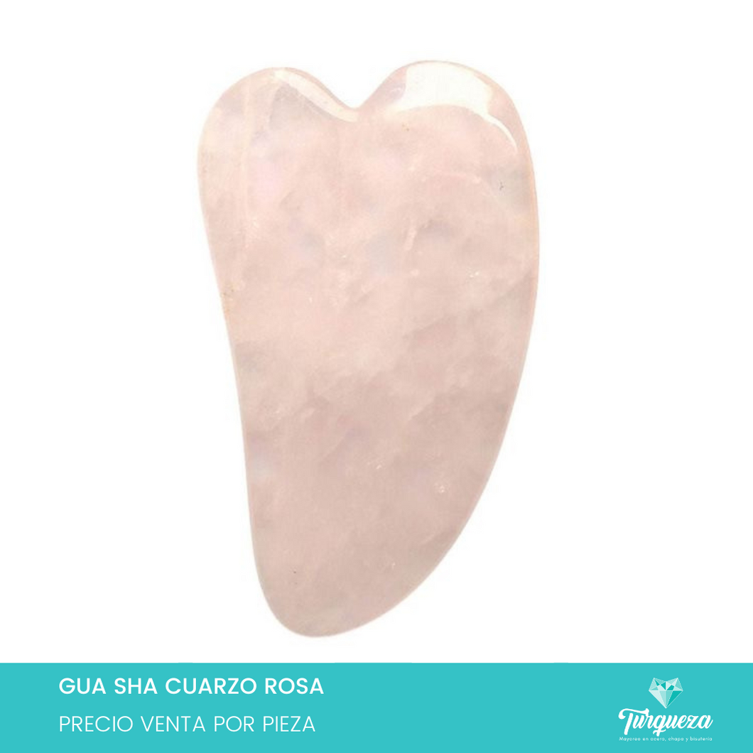 Gua Sha Masajeador Facial Tipo Cuarzo Rosa