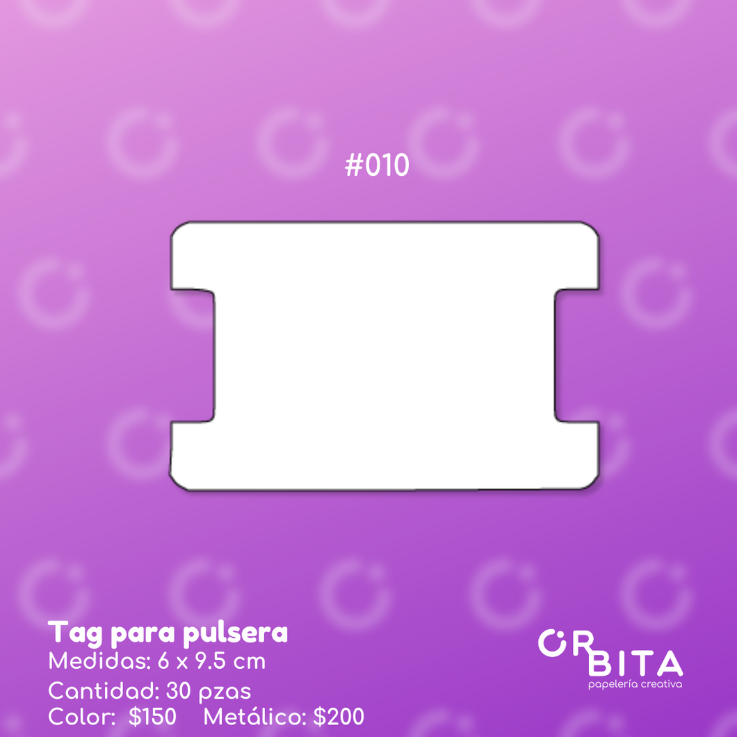 Tag para pulsera horizontal Personalizado con logotipo #010