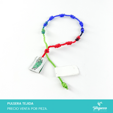 Cargar imagen en el visor de la galería, Pulsera Tejida Decenario Multicolor con Escapulario San Judas
