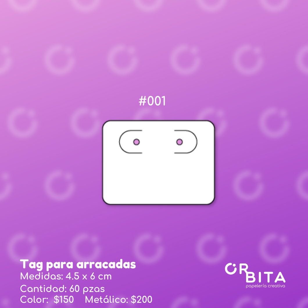 Tag para arracadas chicas Personalizado con logotipo #001