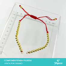 Load image into Gallery viewer, Pulsera Roja Ajustable Lista para Agregar Dije Componente Chapa de Oro
