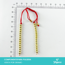 Load image into Gallery viewer, Pulsera Roja Ajustable Lista para Agregar Dije Componente Chapa de Oro
