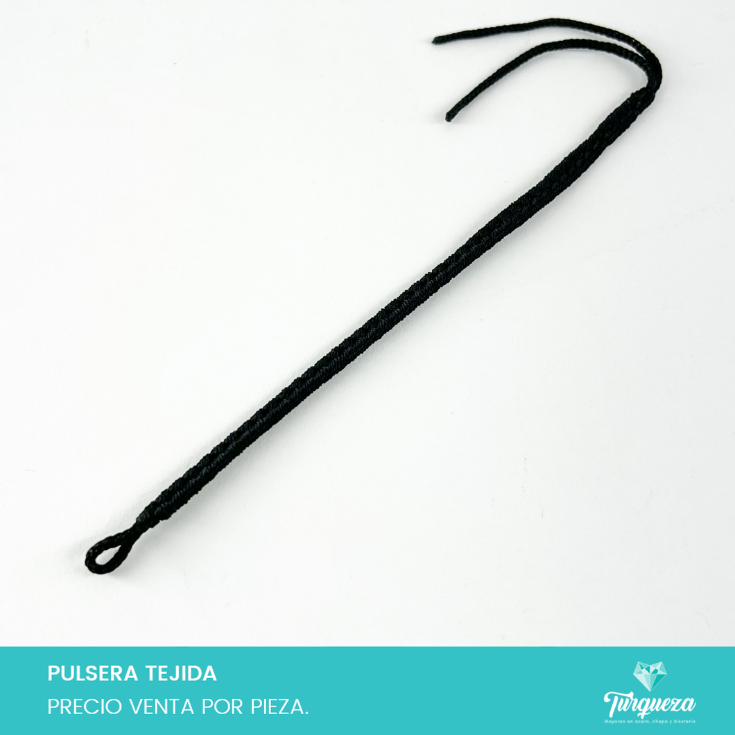 Pulsera Tejida Espiga Negra