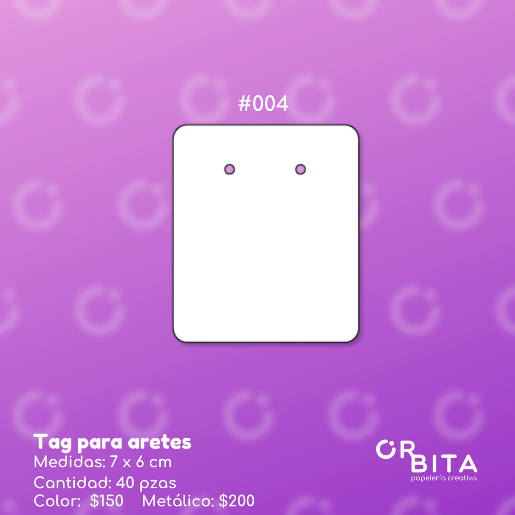 Tag para aretes medianos Personalizado con logotipo #004