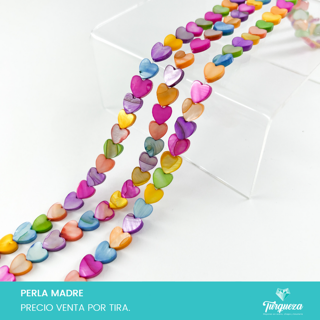 Perla Madre Corazon Multicolor