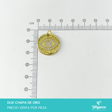 Cargar imagen en el visor de la galería, Dije Zirconia Circulo Ojo Chapa de oro
