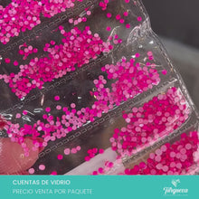 Cargar y reproducir el video en el visor de la galería, Paquete Cuentas de Vidrio Rosa Fosforescente (1,440 pzas)  decoración de uñas

