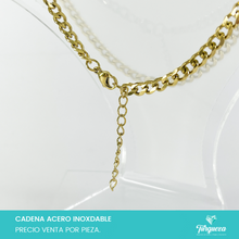 Cargar imagen en el visor de la galería, Cadena Choker Cubana Dorada (43cm-6mm) Acero Inoxidable
