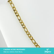 Load image into Gallery viewer, Cadena Carte Dorada (50cm-6mm) Acero Inoxidable
