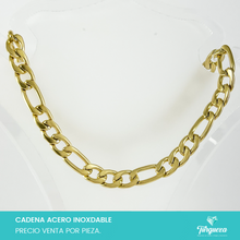 Cargar imagen en el visor de la galería, Cadena Choker Carte Dorada (43cm-9mm) Acero Inoxidable
